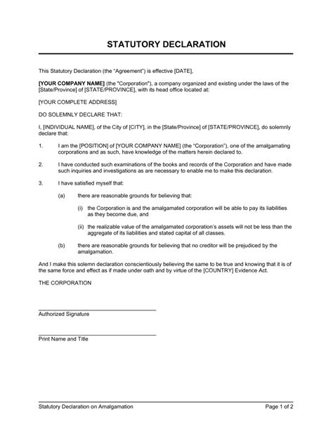 statuatory declaration|statutory declaration example.